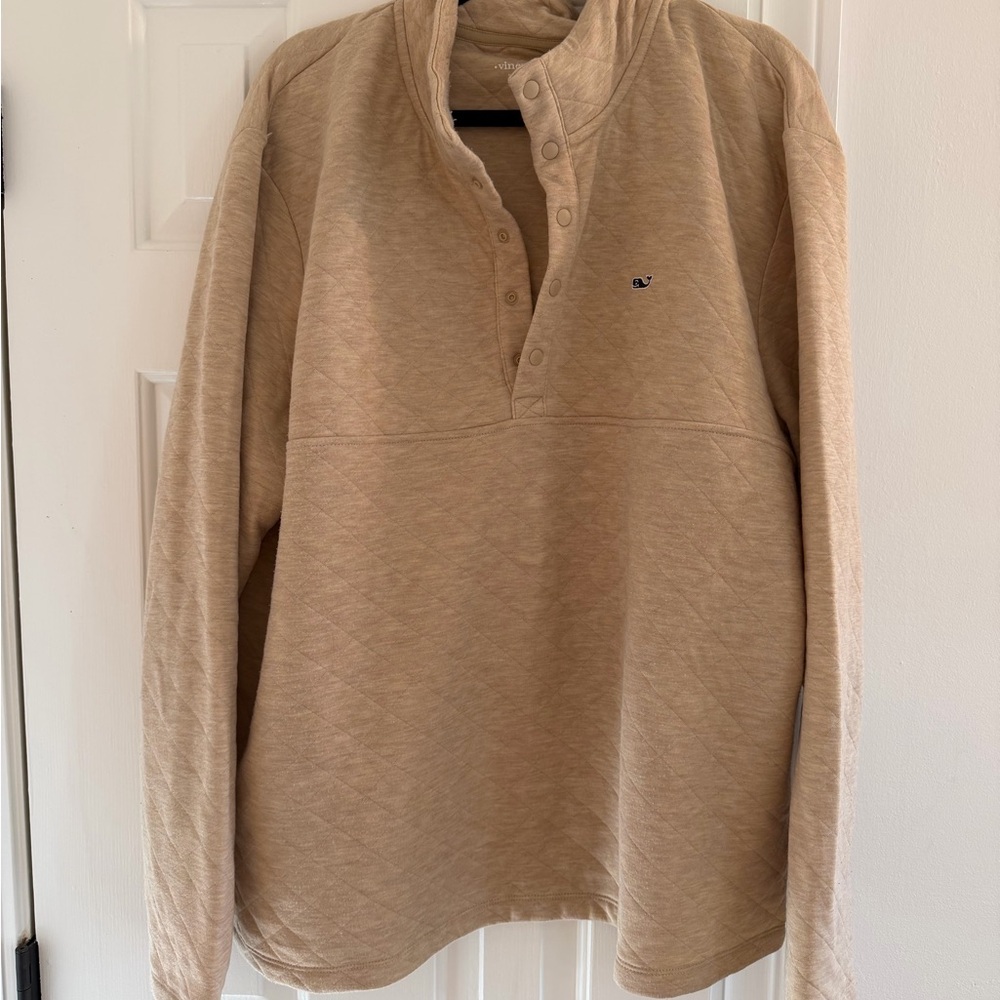 Vineyard Vines Beige Quilted Pullover